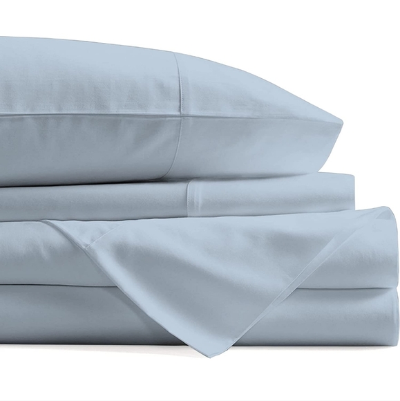 Mayfair Linen 800 Thread Count 100% cotton  sateen weave King sheet set-sky blue - Picture 6 of 13